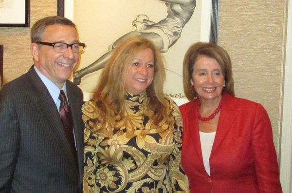 Reverend Rob Schenck, The Armor of Light director Abigail Disney with US Congresswoman Nancy Pelosi